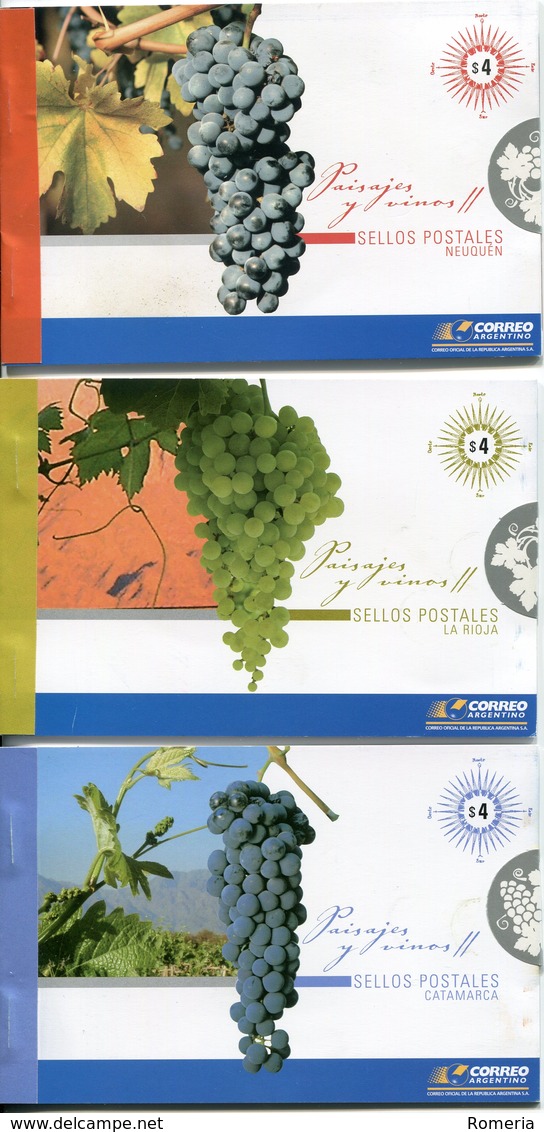 Argentine - 2007 - Yt C2647/C2649/C2651 - Paysages Et Vignobles - Nauquén - Catamarca - La Rioja - Carnets ** - Unused Stamps