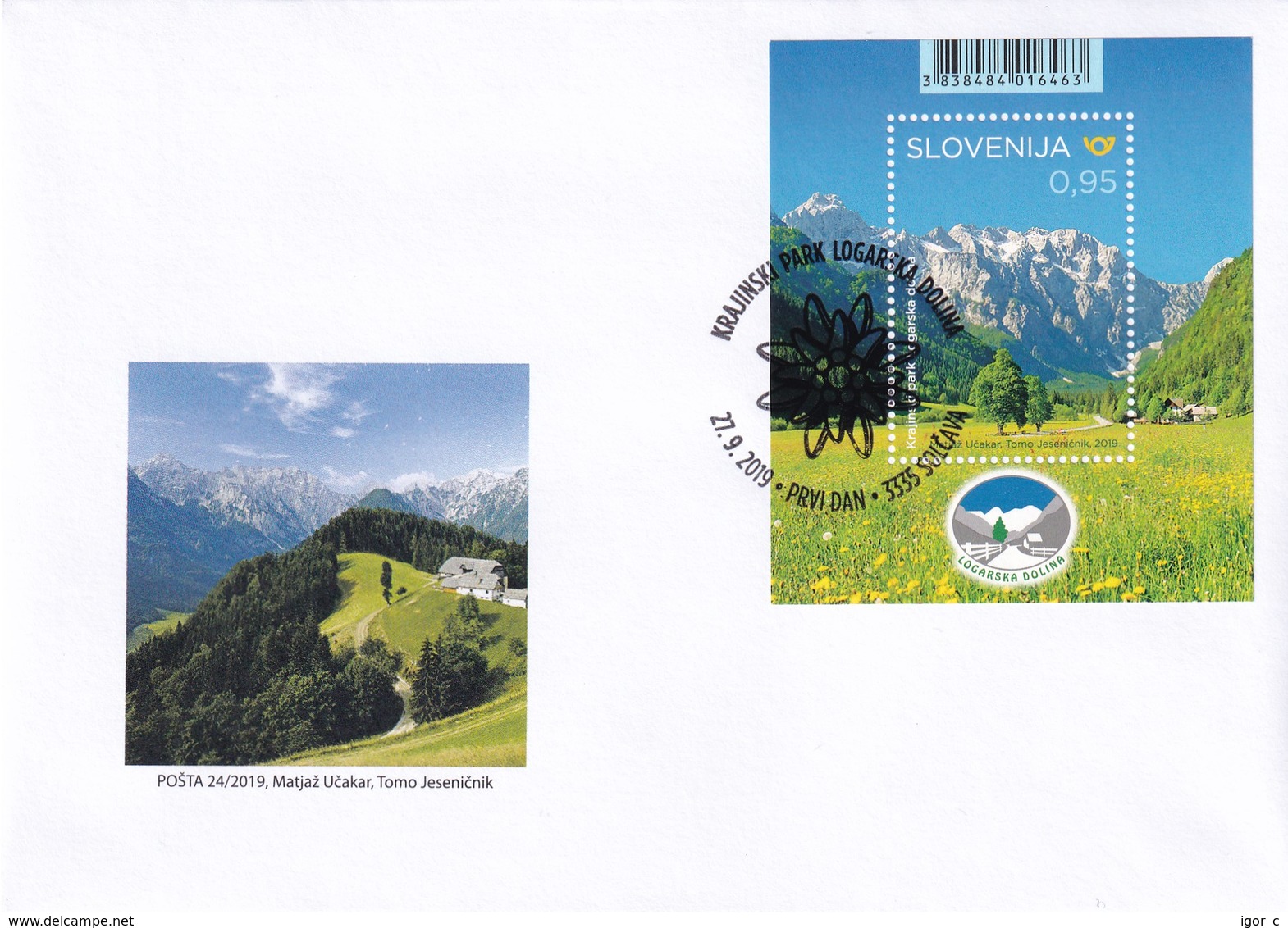 Slovenia Slowenien Slovenie: 2019 FDC Cover: Nature Protection; Logarska Dolina / Valley; Mountains; Flora Flowers - Other & Unclassified