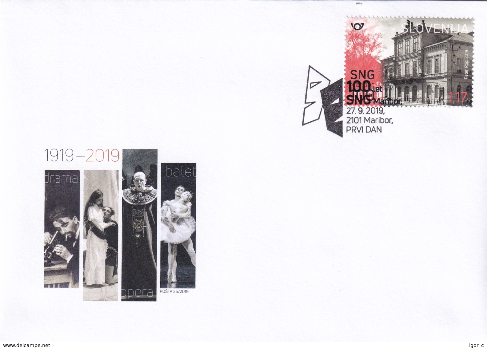 Slovenia Slowenien Slovenie: 2019 FDC Cover: Architecture National Theatre Maribor; Balet; Opera; Microscope; Masks - Other & Unclassified