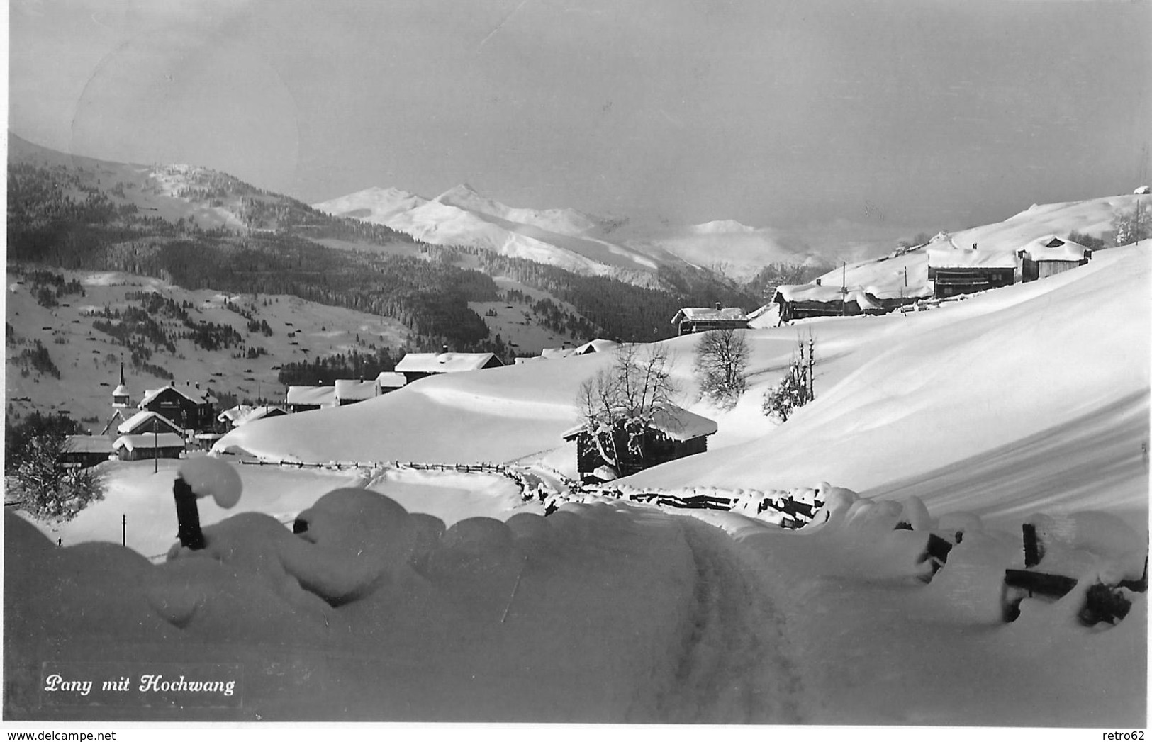 PANY → Dorf Oberhalb Küblis Mit Hochwang, Fotokarte Anno 1938 - Küblis