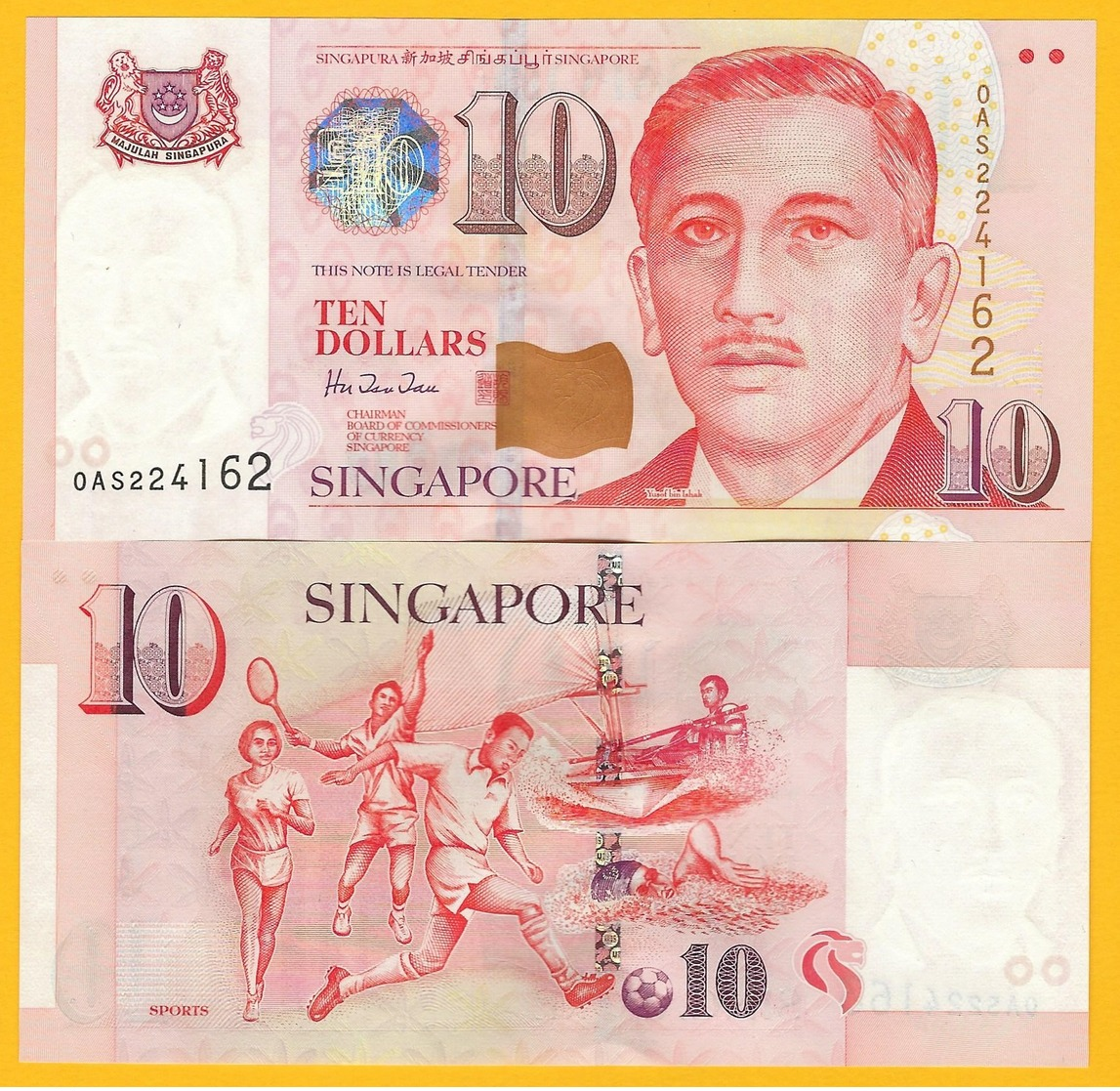 Singapore 10 Dollars P-40 1999 UNC Banknote - Singapore