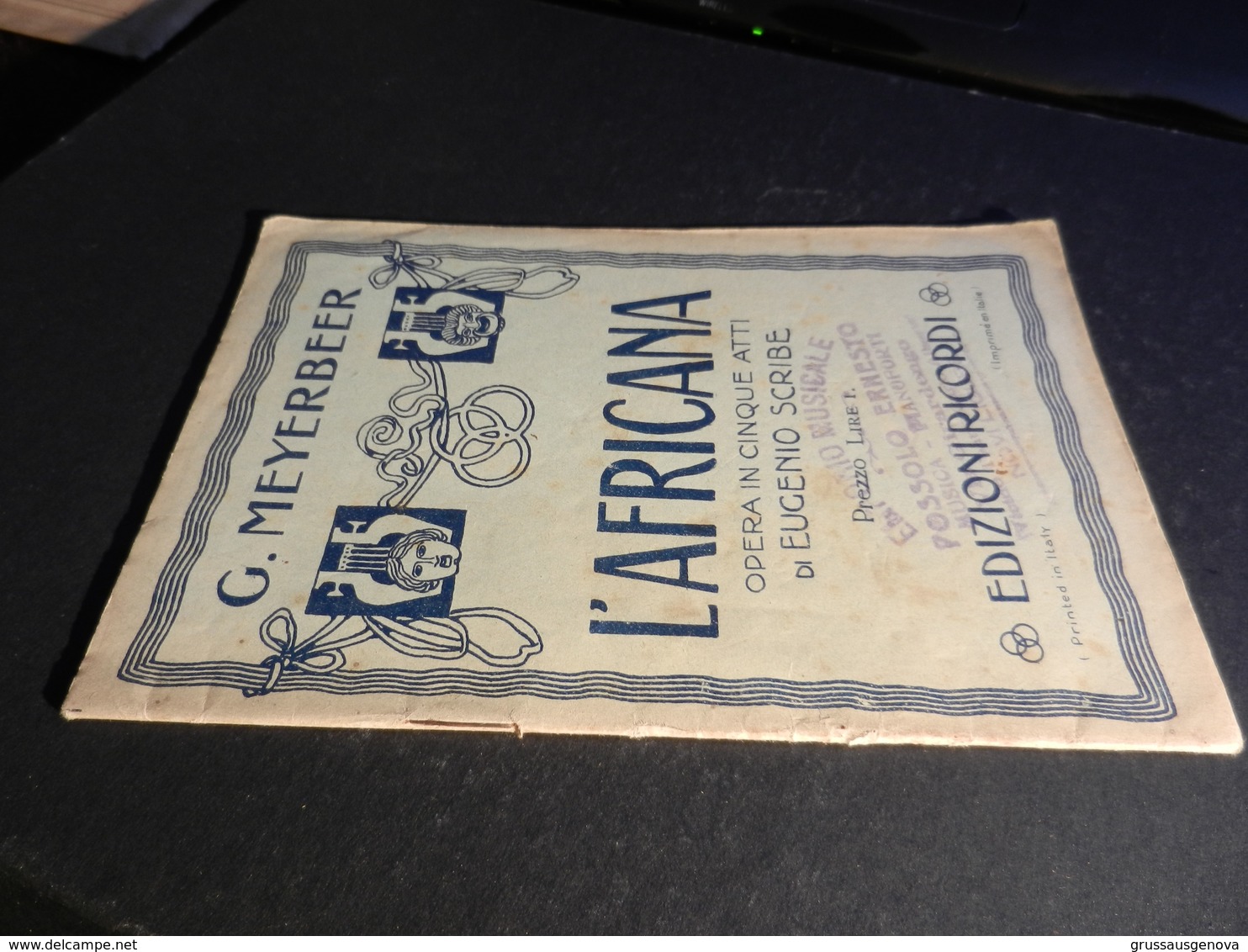 9) MEYERBEER L'AFRICANA RICORDI LIBRETTO D'OPERA EDIZIONE RICORDI - Opéra