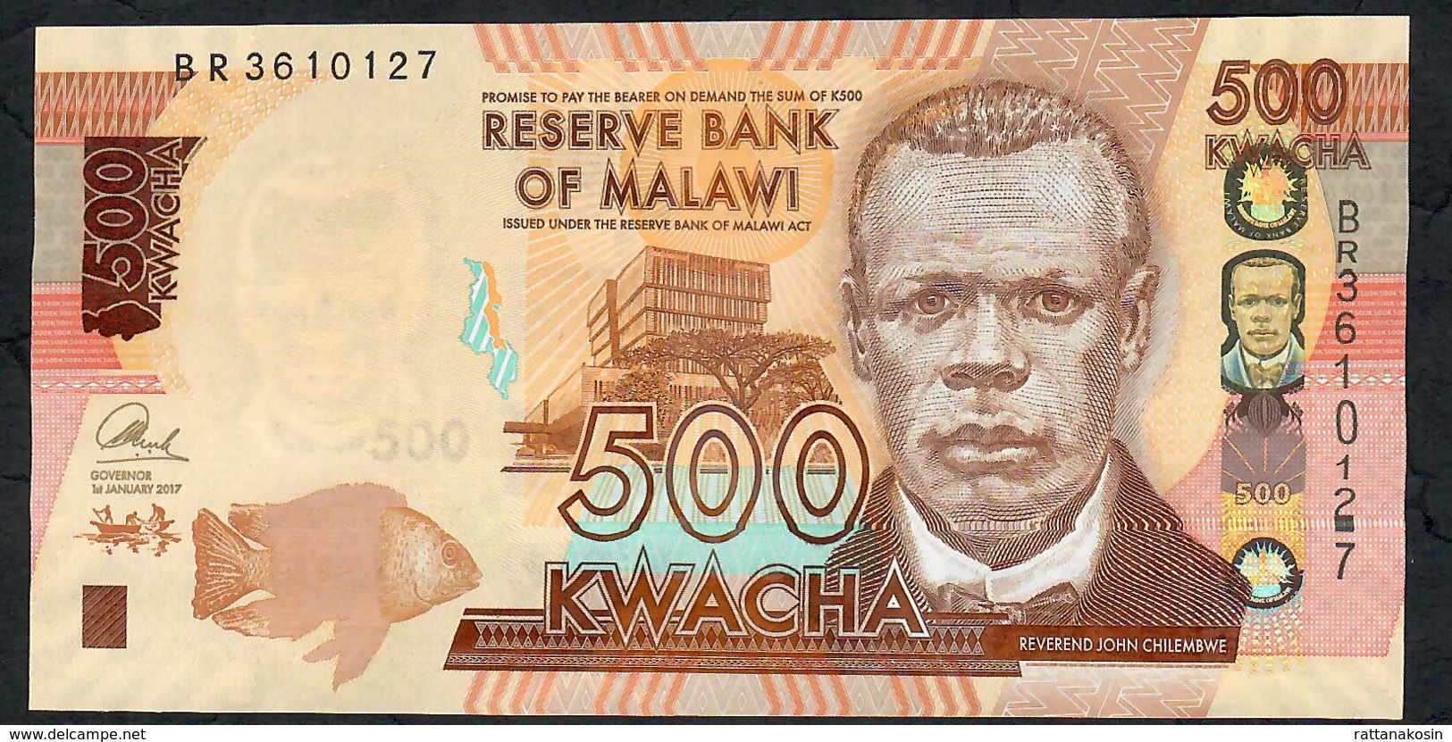 MALAWI  P66b)  500 KWACHA  1..1.2017   #BR    UNC - Malawi