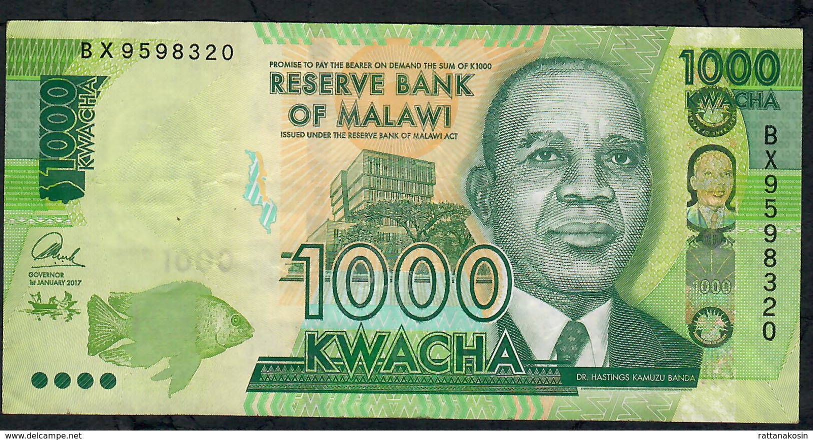 MALAWI  P67c  1000 KWACHA  1.1.2017  #BX      XF/AU - Malawi