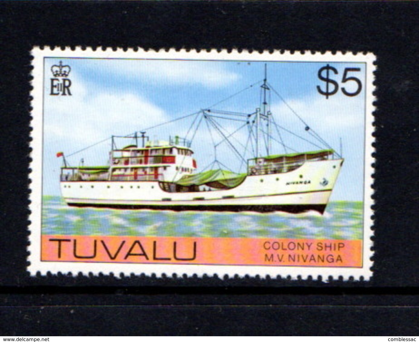 TUVALU    1977    $5  M V Nivanga     MNH - Tuvalu