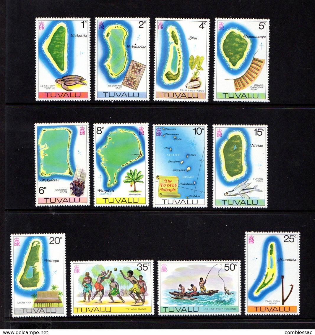TUVALU    1976    Various  Designs    Short  Set  Of  12     MNH - Tuvalu
