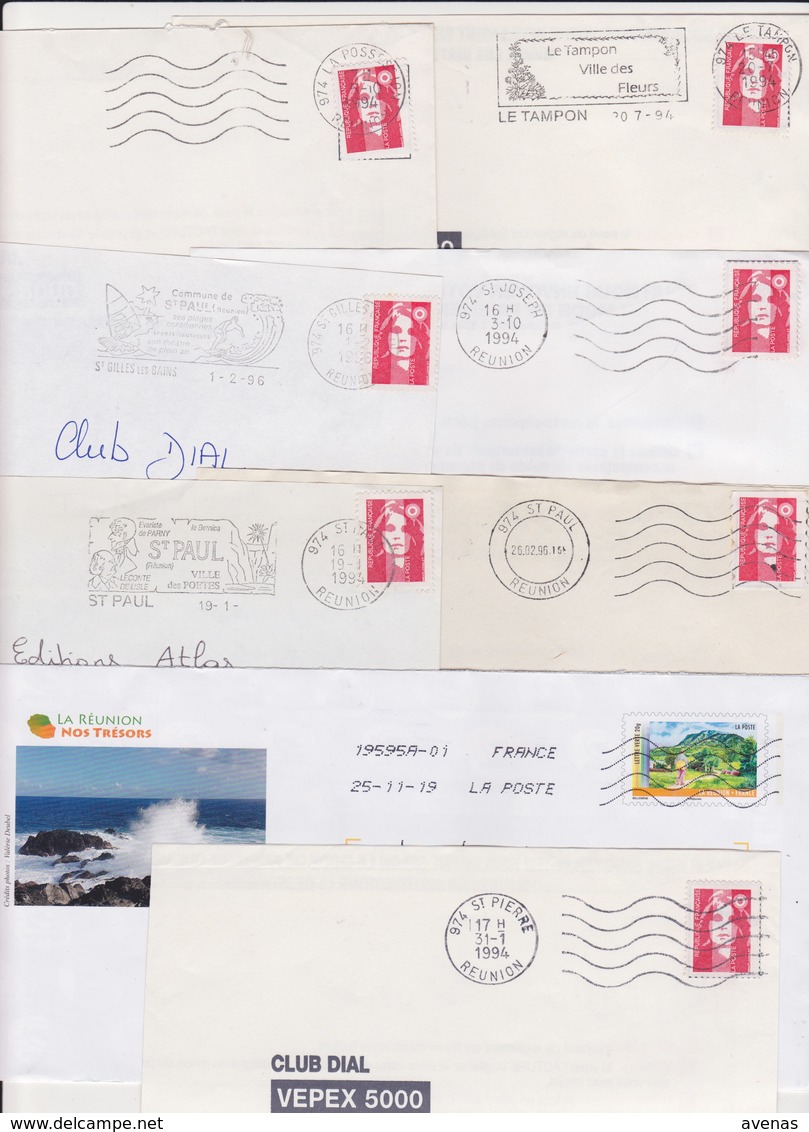 Lot 11 Lettres Avec TàD Manuel Et SECAP TOSHIBA Département 974 REUNION ( Dont ST DENIS ) Ile De La Réunion - Altri & Non Classificati