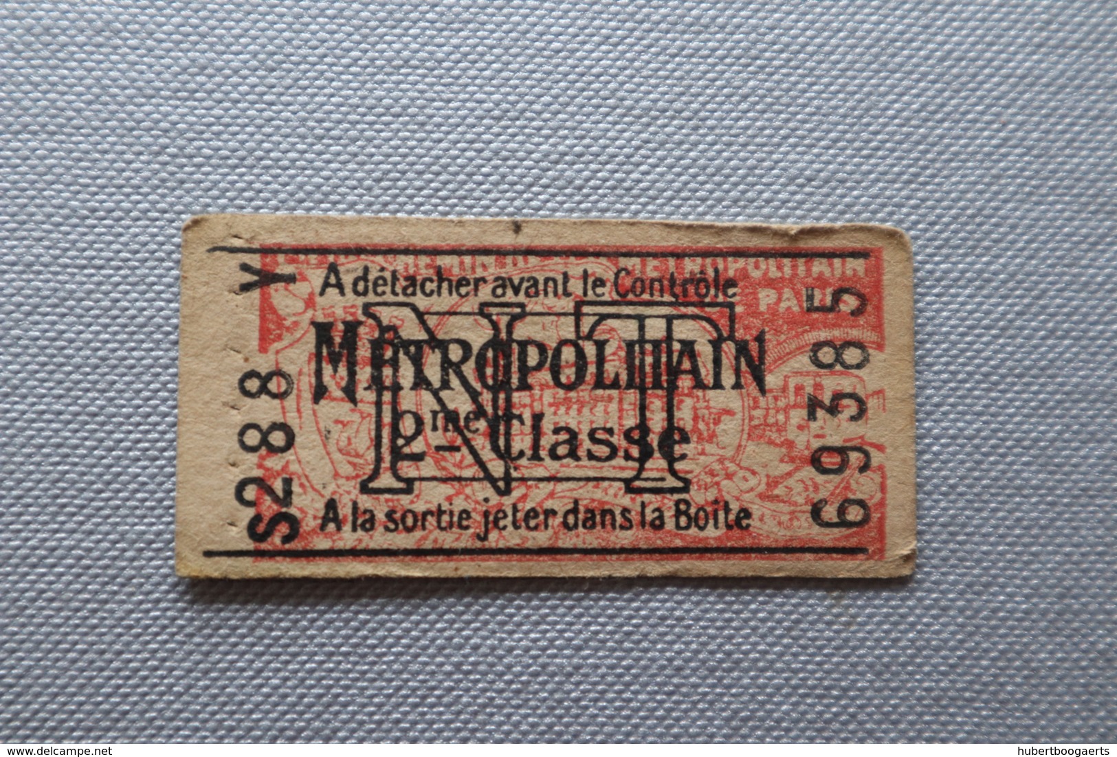 Ticket Du Métropolitain : N T 2ème Classe - Tickets D'entrée