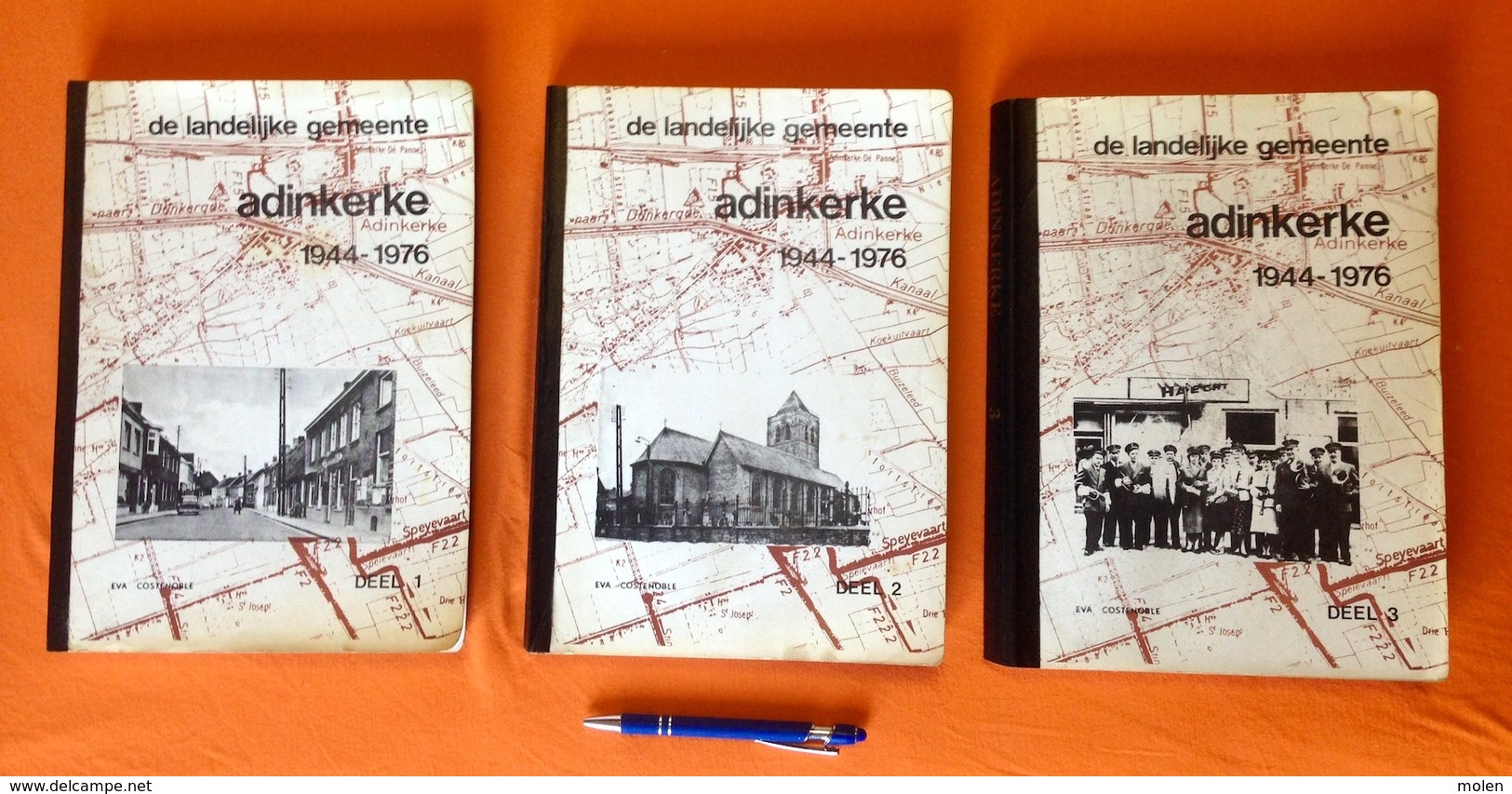 TOP 3 Boeken DE LANDELIJKE GEMEENTE ADINKERKE 1944-1976 527blz ©1980 DE PANNE Geschiedenis Heemkunde ANTIQUARIAAT Z435 - De Panne