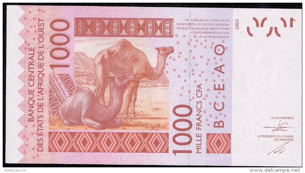 W.A.S. C=BURKINA FASO P315Cd 1000 FRANCS (20)15  2015  UNC. - West African States