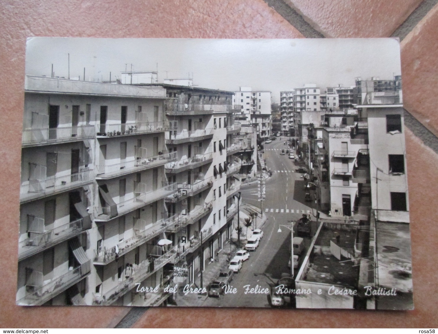 Bozza Fotografica Via Felice Romano E Cesare Battisti Macchine Epoca  Formato Cartolina Bianco/nero - Torre Del Greco