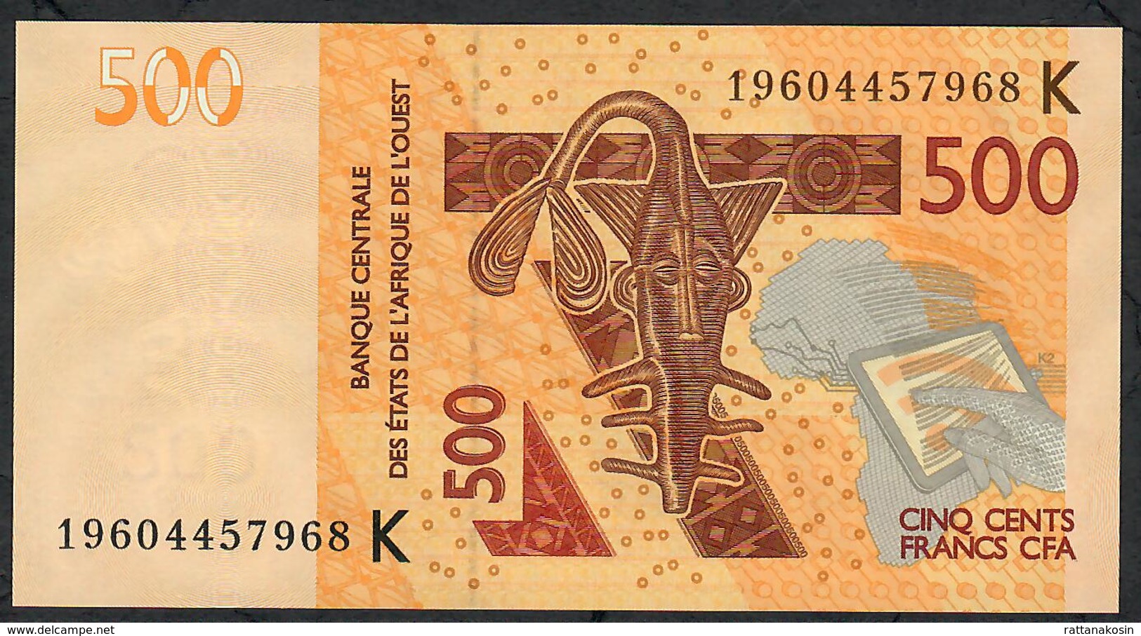 W.A.S. SENEGAL P719Kh 500 FRANCS (20)19 2019 UNC. - États D'Afrique De L'Ouest