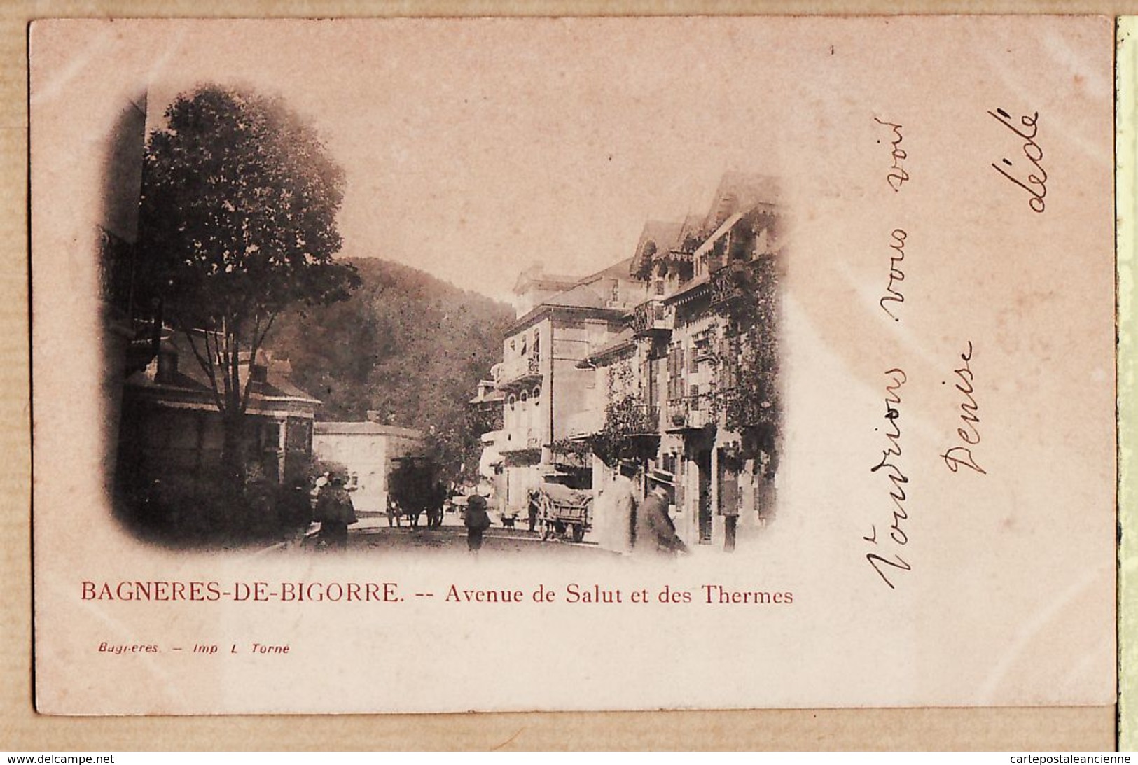 X65284 Pionnière TORNE - BAGNERES De BIGORRE 1890s Avenue De SALUT Et Des THERMES à DUTEIL Rue Ségalier Bordeaux - Bagneres De Bigorre