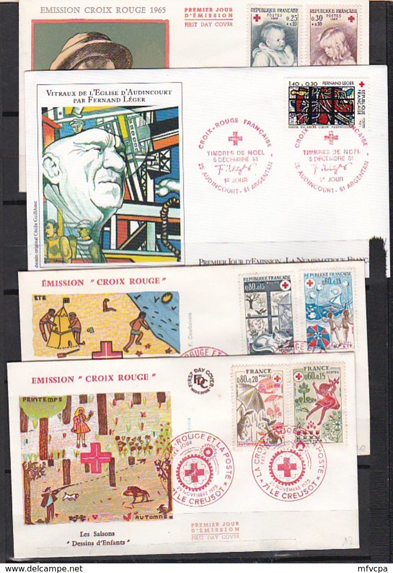 Ar3747 FdC CRoix Rouge 1965 197419751981 :/ 4 Enveloppe Illustrée - Croce Rossa