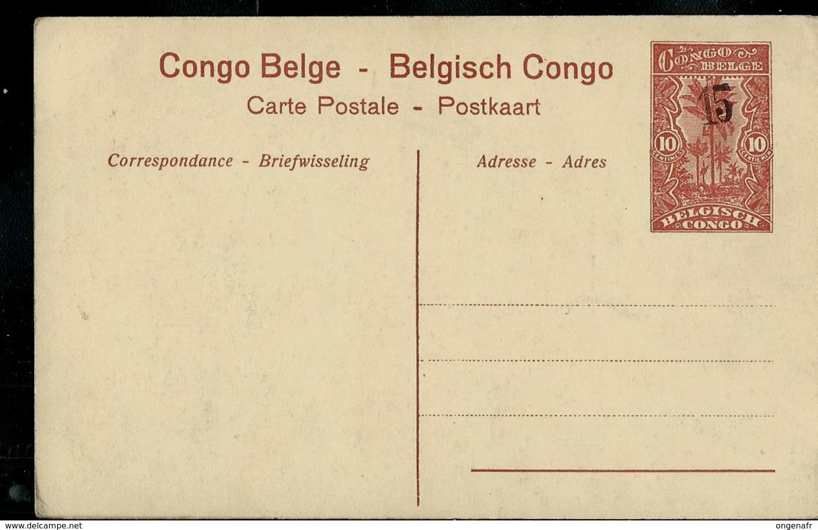 Carte N° 53. Vue 49. Bas-Congo : Ch. De Fer Du Bas Congo Au Kilomètre 5 (carte Neuve) - Entiers Postaux