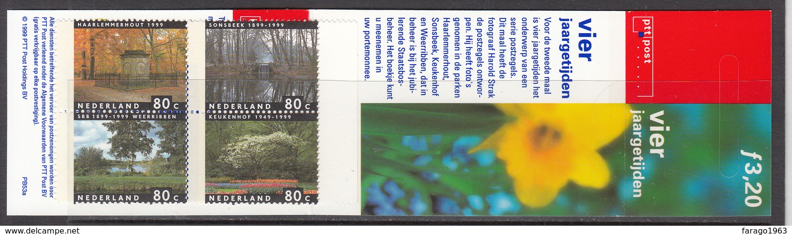 2000 Netherlands Trees Arbres Seasons Complete Unexploded Booklet Carnet  MNH - Bäume