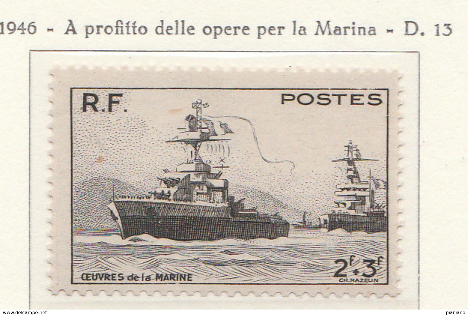 PIA - FRA - 1946 : Pro Opere Della Marina - (Yv  752) - Marittimi