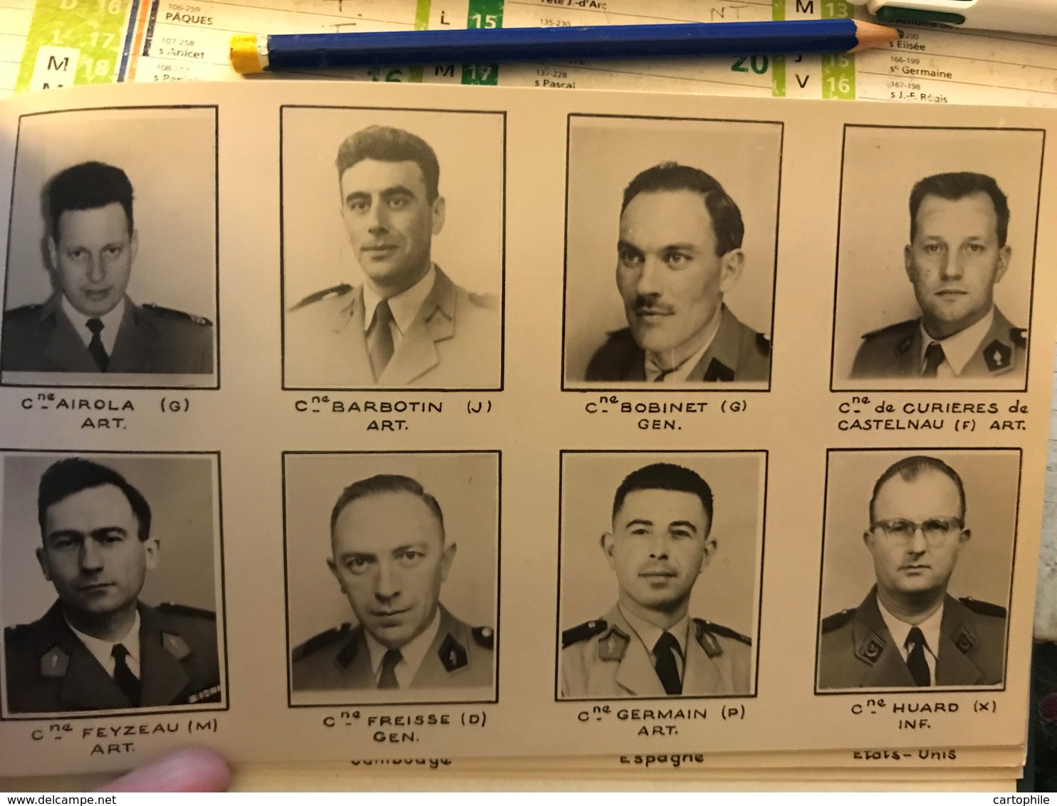 Rare Trombinoscope des 110 officiers de l'Ecole Supérieure de Guerre - Promo 1960 - Etat Major - Capitaine et Commandant