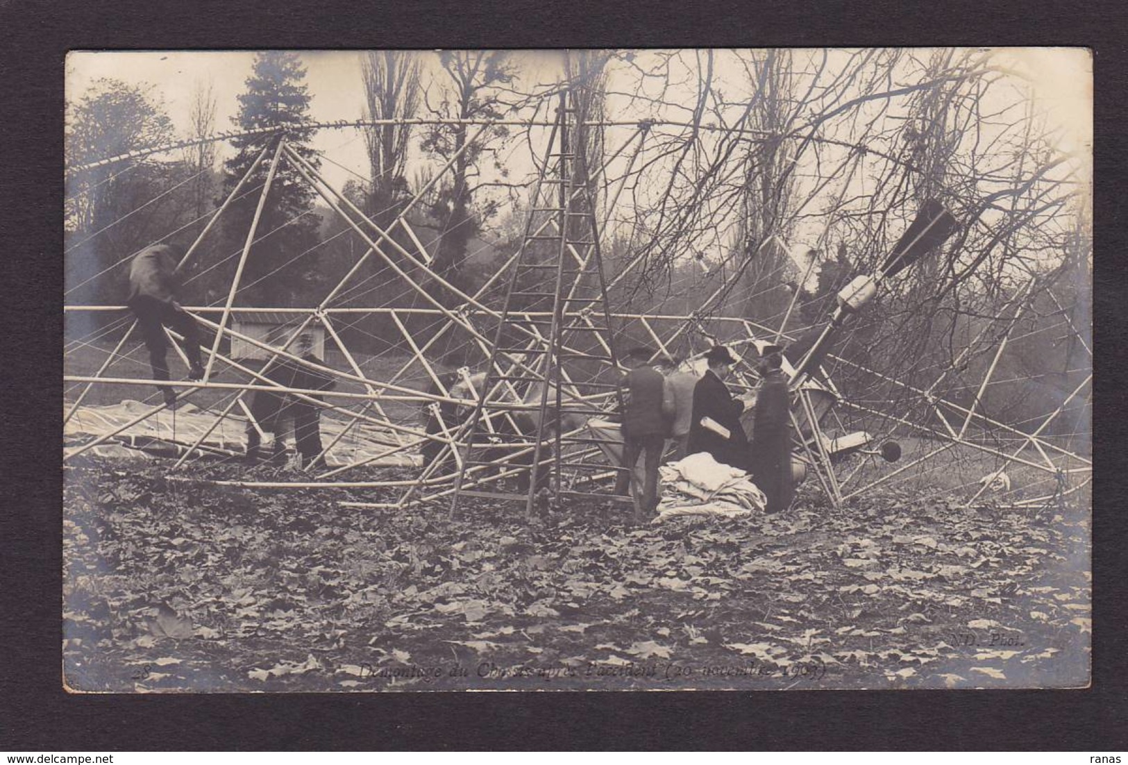 CPA Aviation Accident Aviateur Avion Carte Photo RPPC Non Circulé - Ongevalen