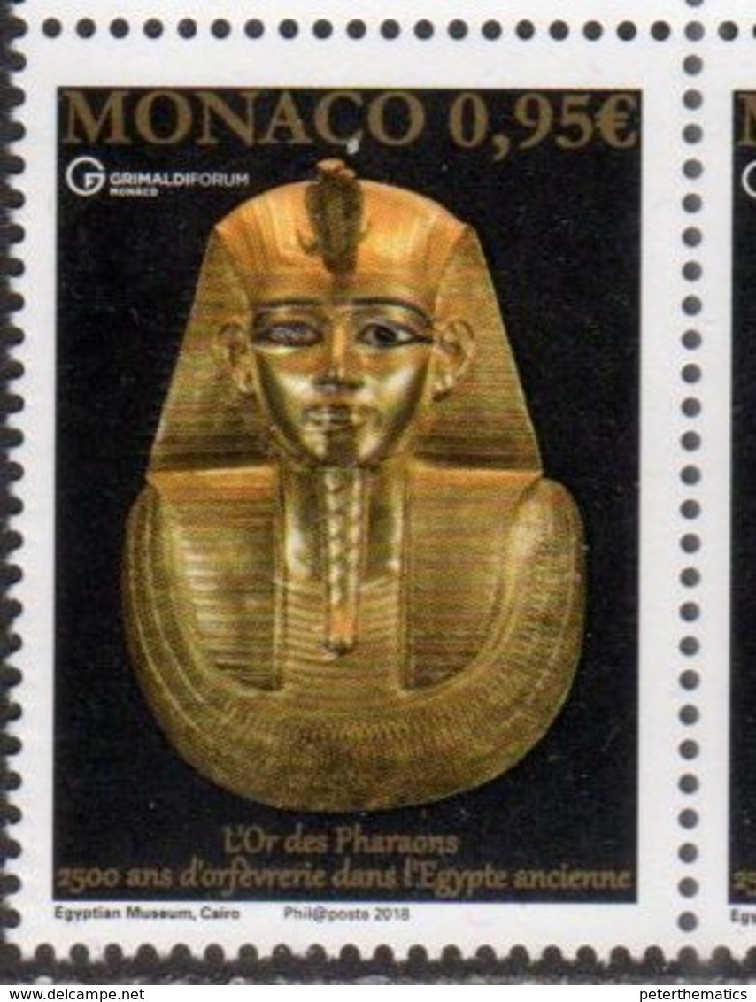 MONACO, 2018, MNH, ANCIENT EGYPT, THE GOLD OF THE PHARAOH, 1v EMBOSSED STAMP - Archéologie