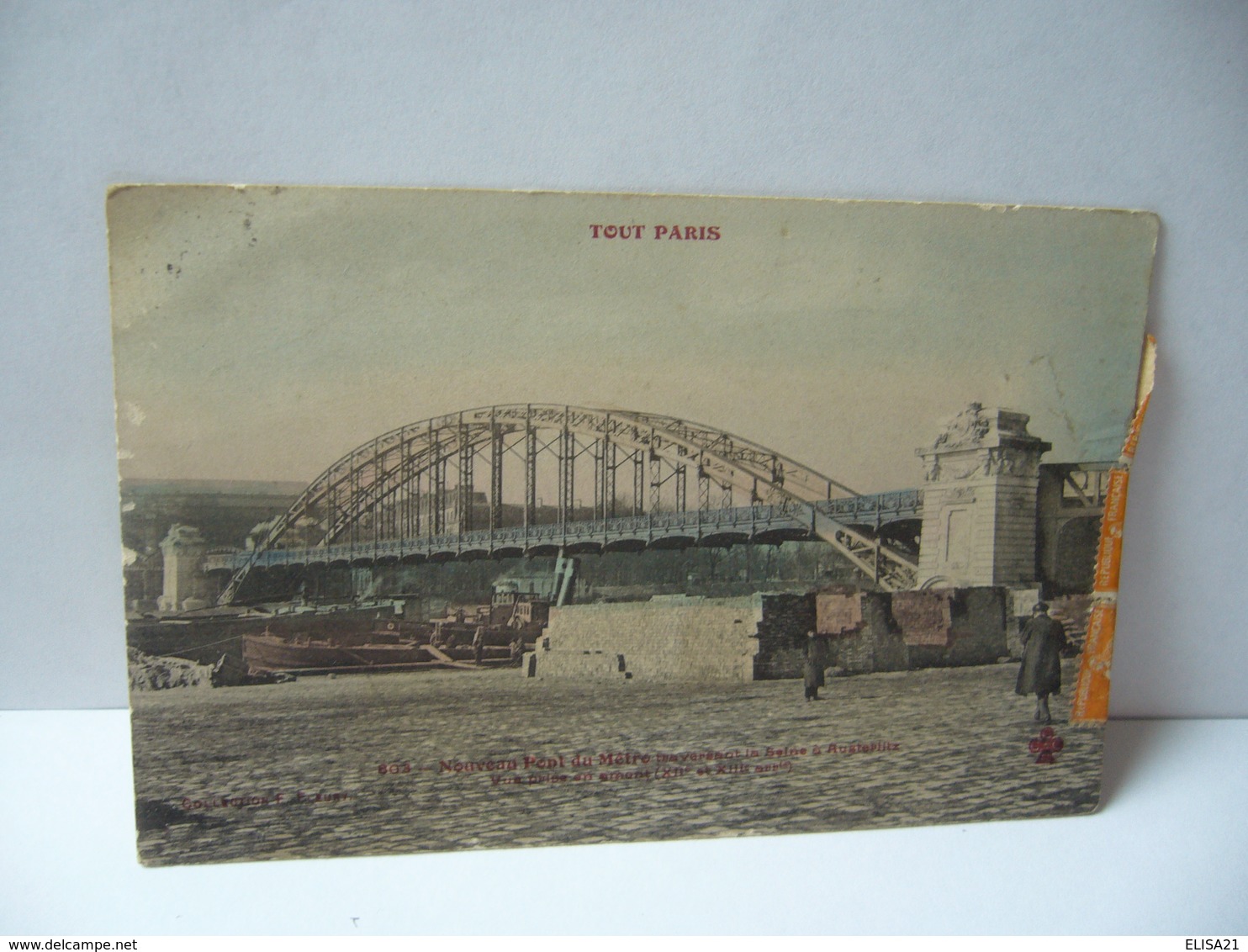 TOUT PARIS 803. NOUVEAU PONT DU MÈTRE TRAVERSANT LA SEINE A AUSTERLITZ 75 PARIS CPA 1922  Collection F Fleury - Ponts