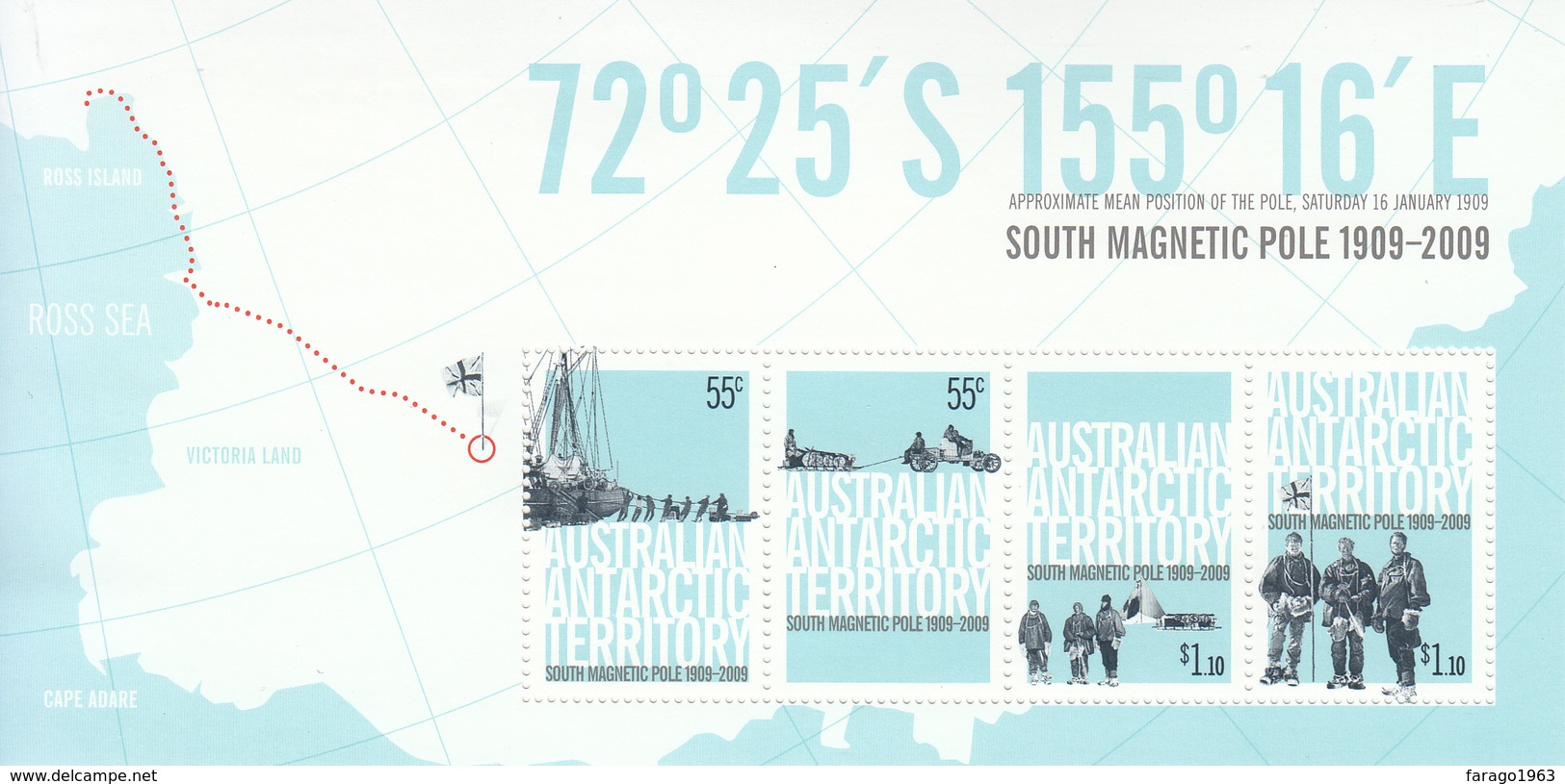 2009 Australian Antarctic Territory  South Magnetic Pole Complete Souvenir Sheet   MNH - Neufs