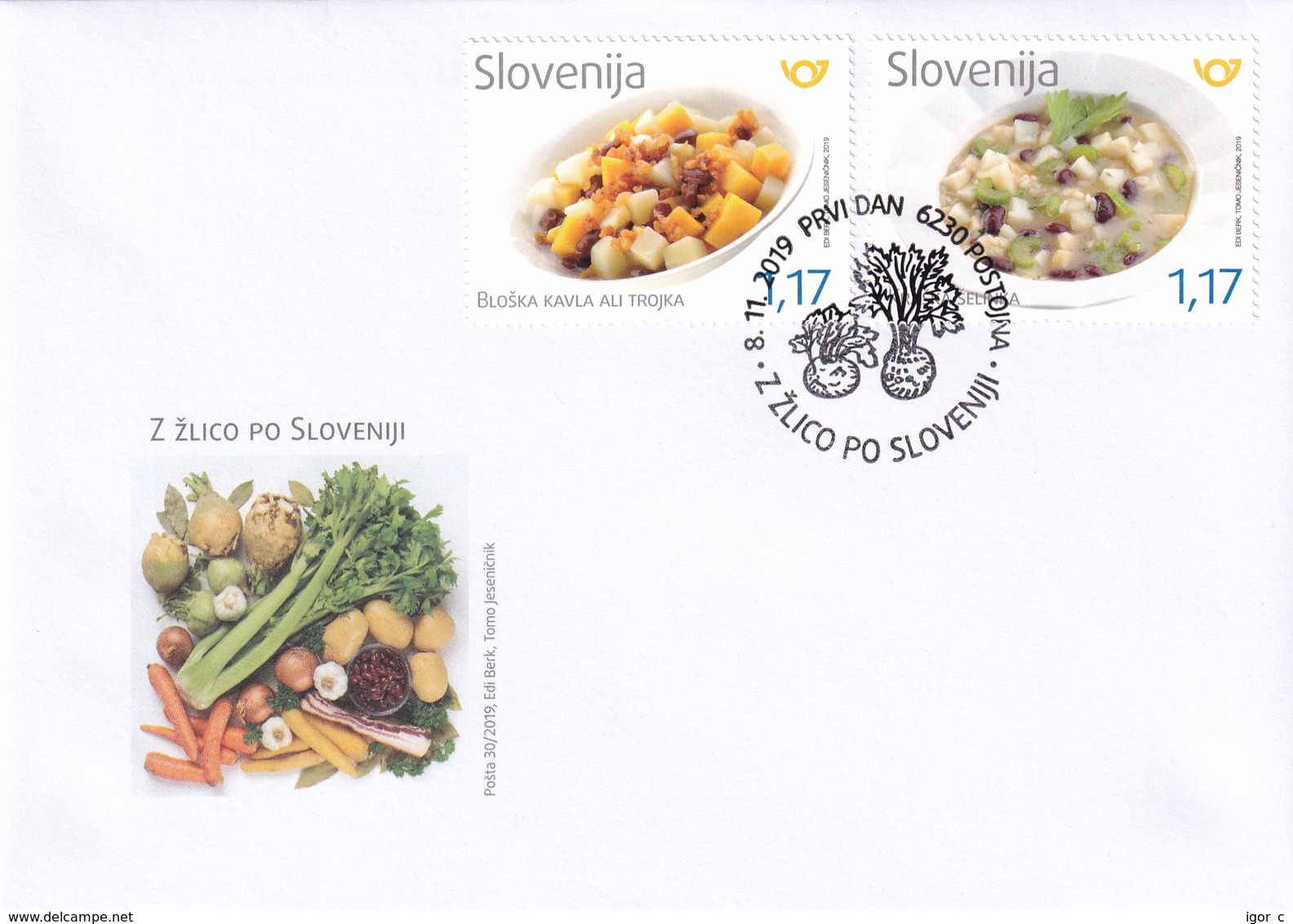 Slovenia Slowenien Slovenie: 2019 FDC Cover: Slovenes In Australia; Food Gastronomy Bloke And Karst Region; Vegetables - Ernährung