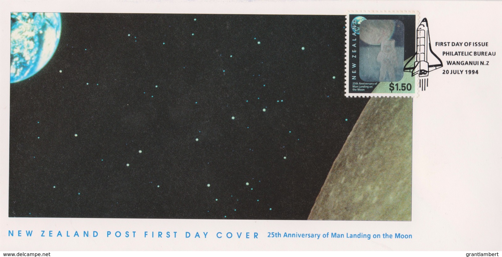 New Zealand 1994 Landing On The Moon 25th Anniversary FDC - FDC