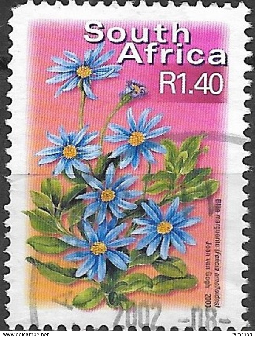 SOUTH AFRICA 2001 Flora And Fauna - 1r.40 - Blue Marguerite FU - Unused Stamps