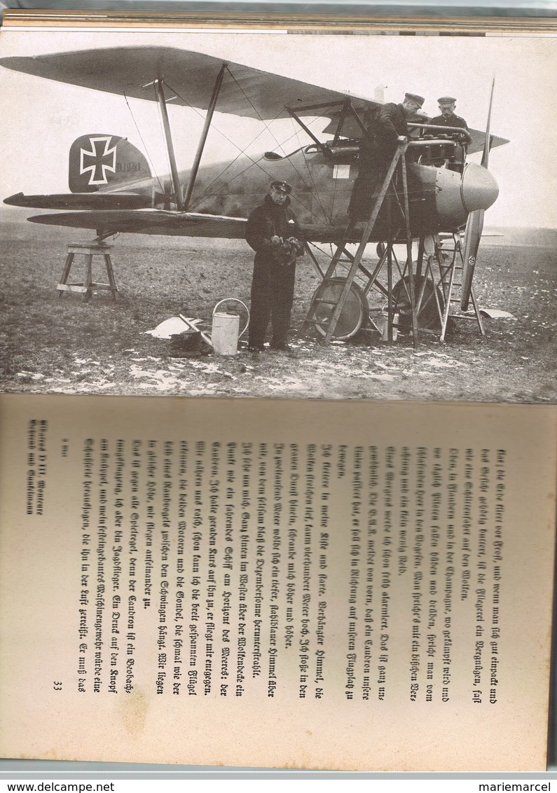 BUCH IN GOTISCHER SPRACHE. LUFTWAFFE. ERNST UDET.MEIN FLIEGERLEBEN.W.W.I. GUERRE 14-18 AVIATION.