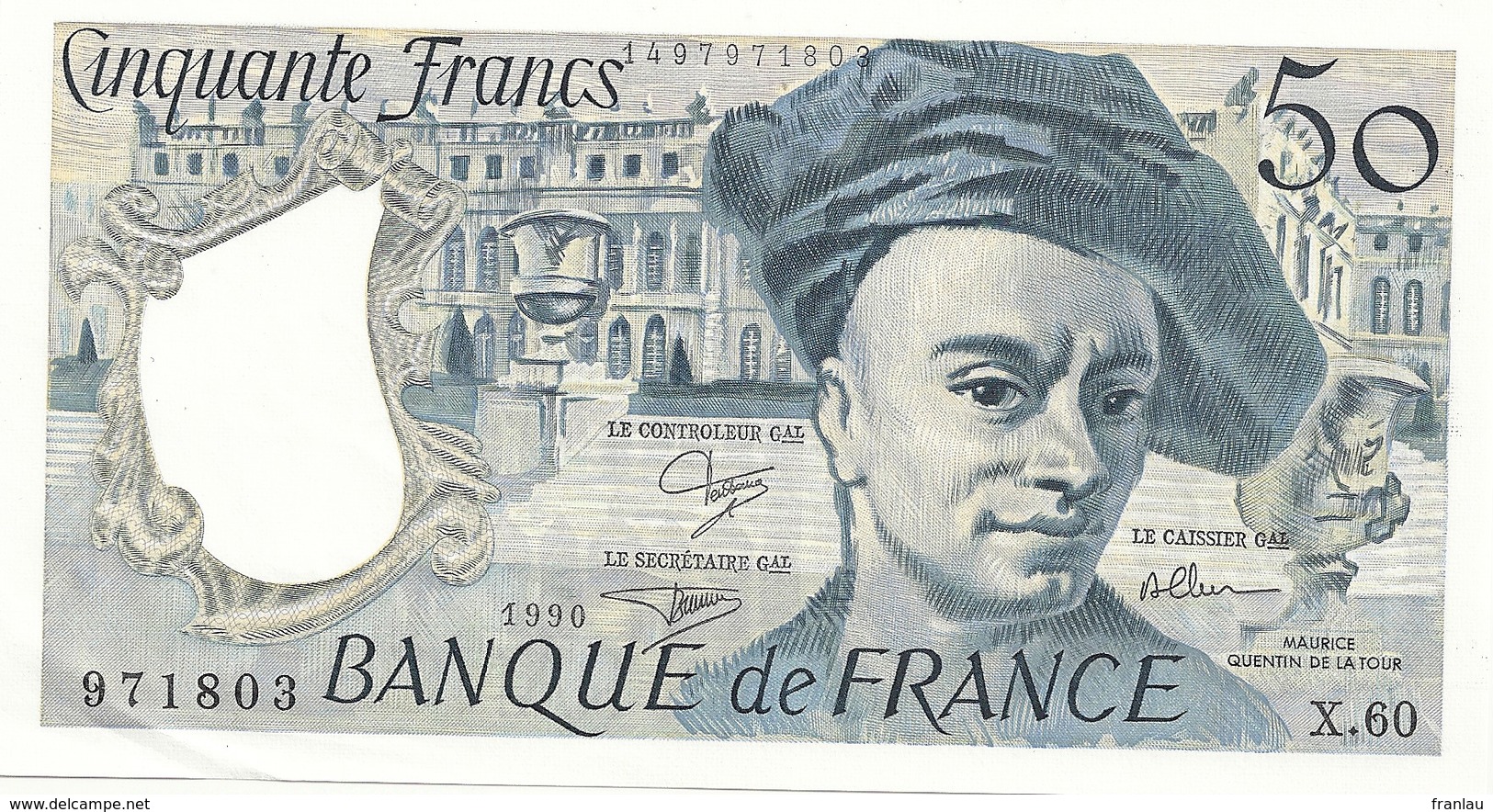 50 Francs Quentin De La Tour 1990 Alph X.60 - 50 F 1976-1992 ''Quentin De La Tour''