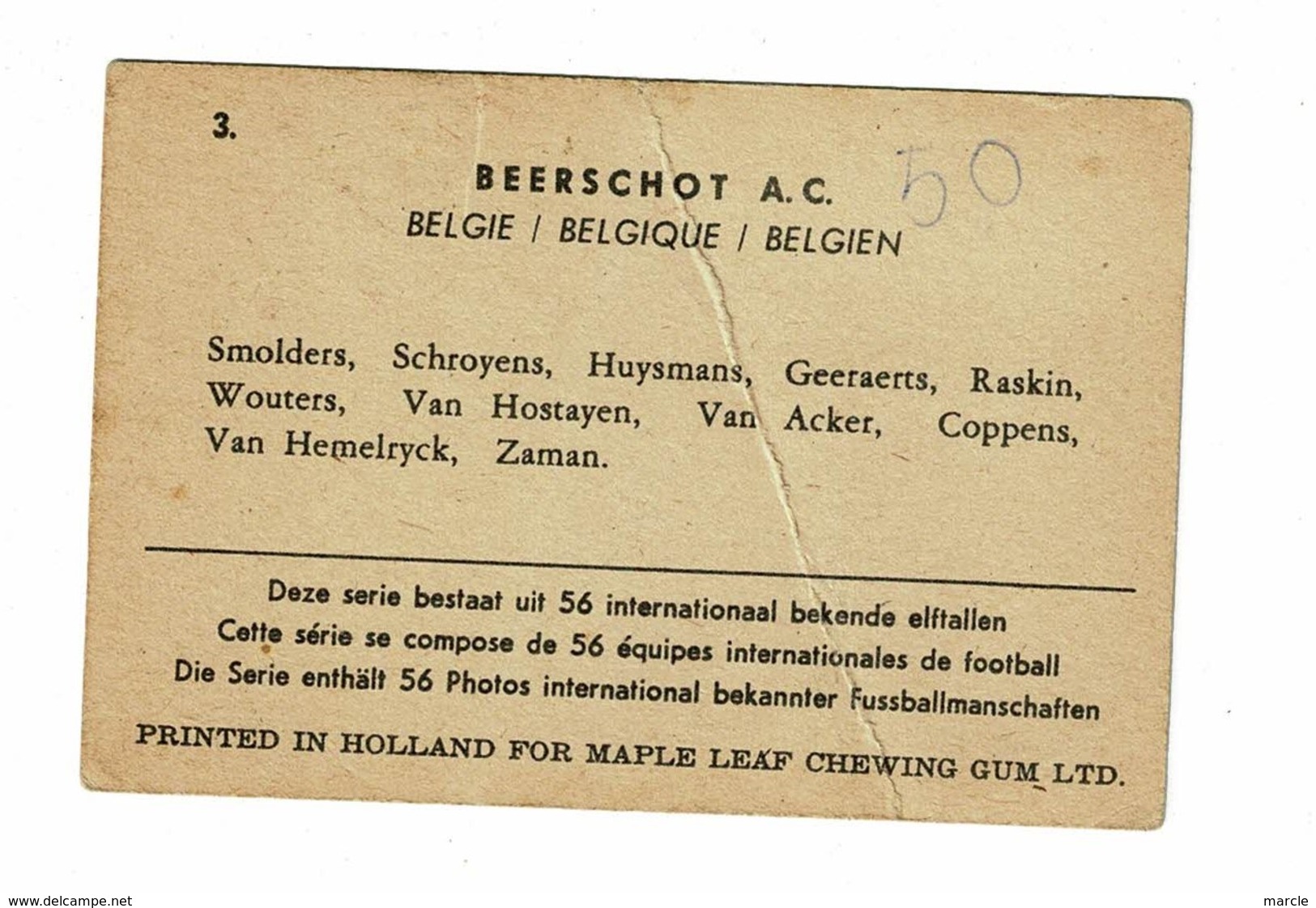 Beerschot AC  Ploeg 1960 - Trading Cards