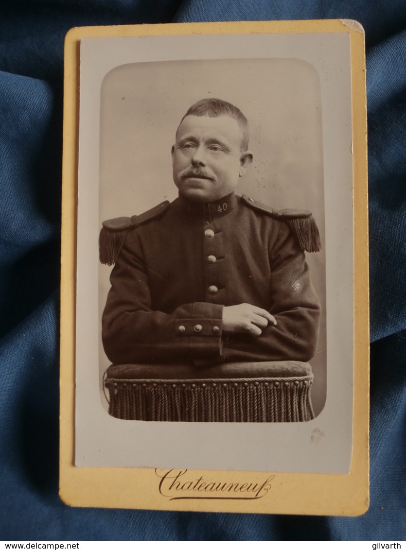 Photo CDV  Chateauneuf à Avignon Portrait Militaire 40e Infanterie - L161A - Guerre, Militaire