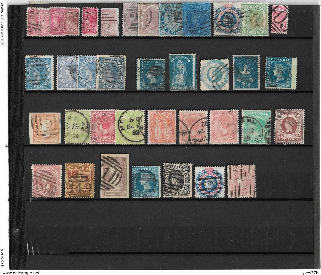 VICTORIA Lot De 121 Timbres Oblit. Avec Nuances, Oblitérations, Dentelures TTB - Used Stamps