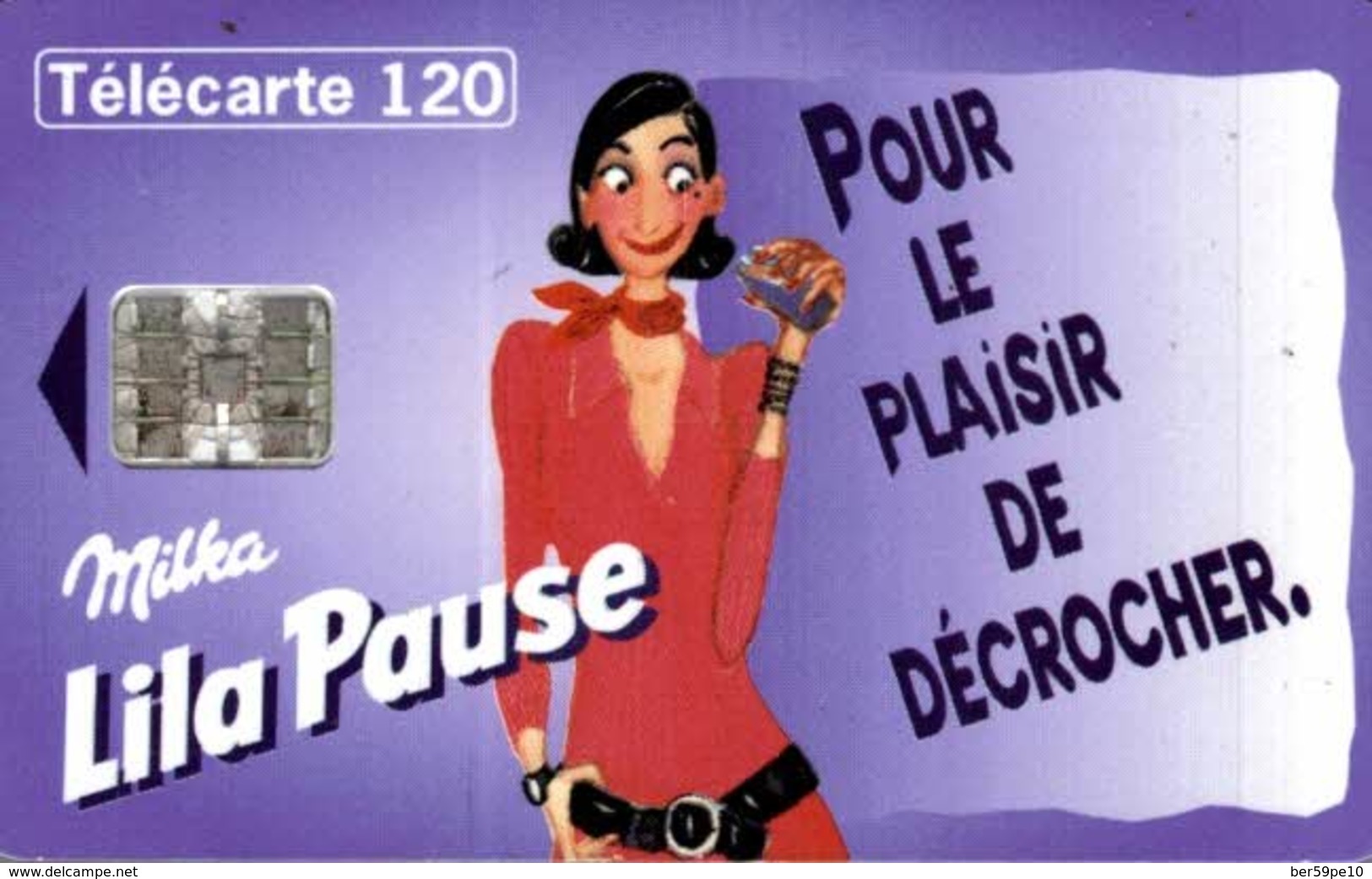 TELECARTE 120 UNITES  MILKA LILA PAUSE - Werbung