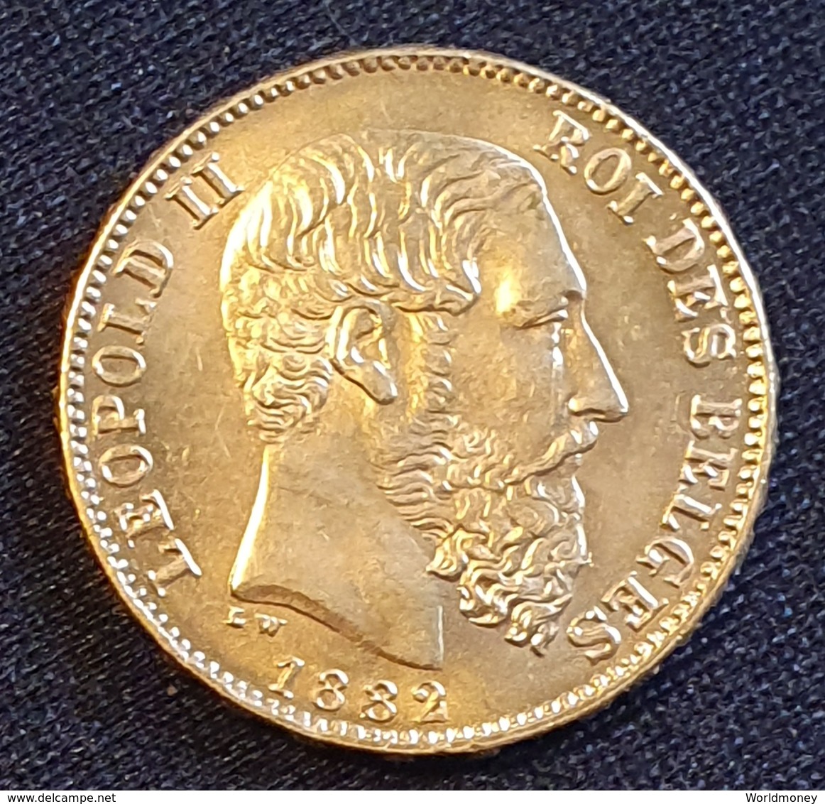 Belgium 20 Francs 1882 (Gold) - 20 Frank (gold)