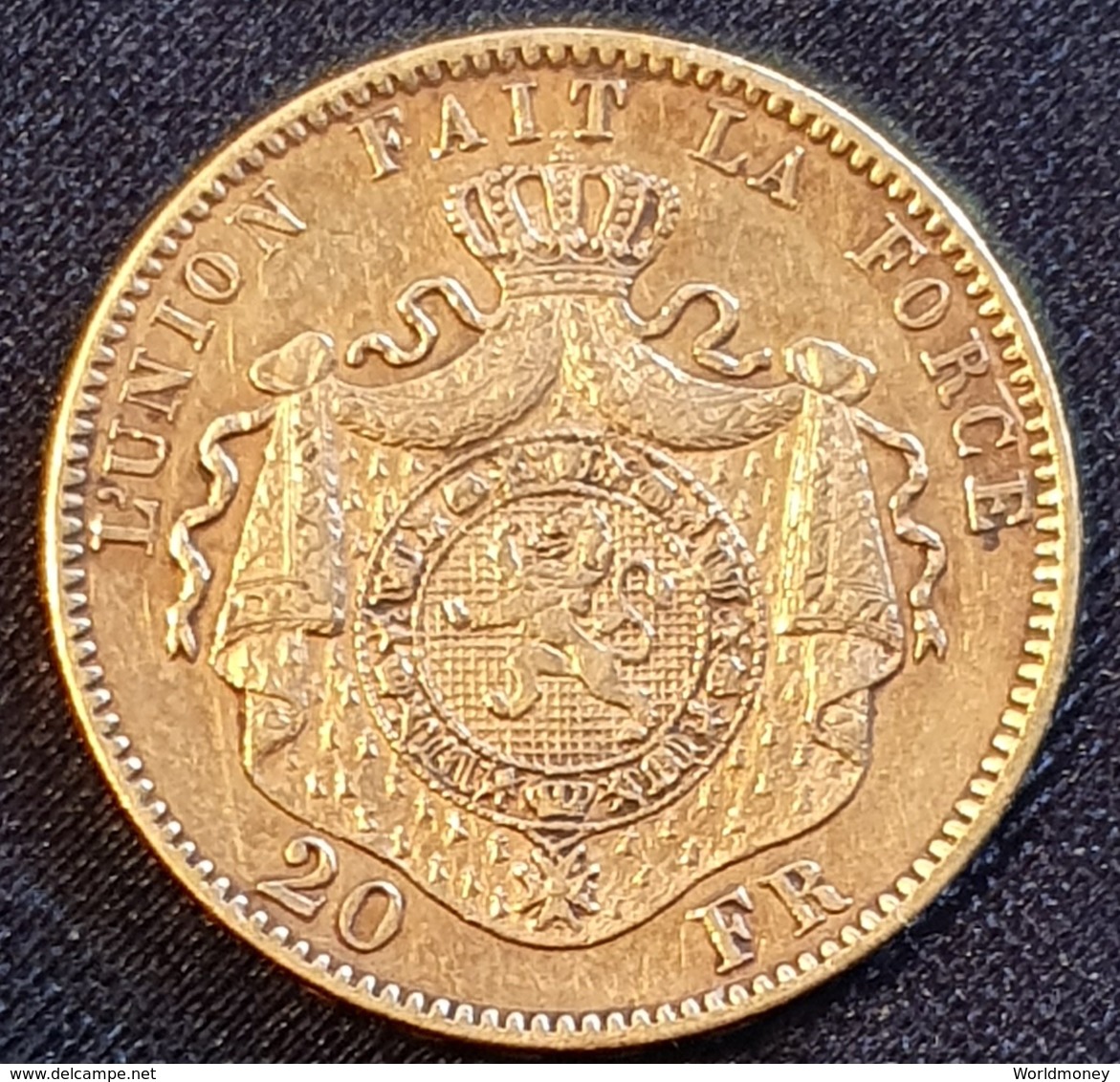 Belgium 20 Francs 1877 (Gold) - 20 Frank (gold)