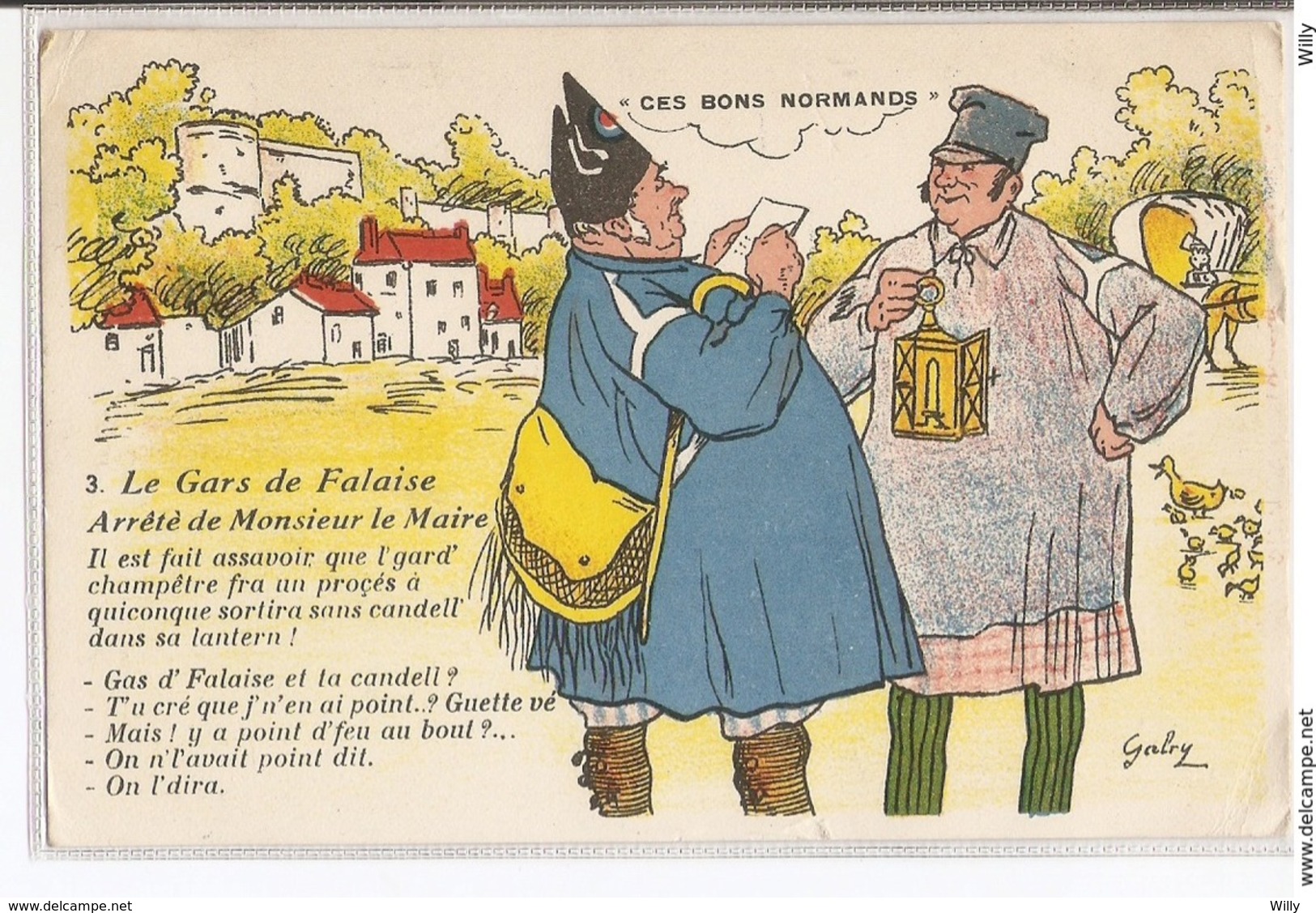 CPH 333  OLD POSTCARD , HUMOR FANTASY , Signed GALRY - Humour