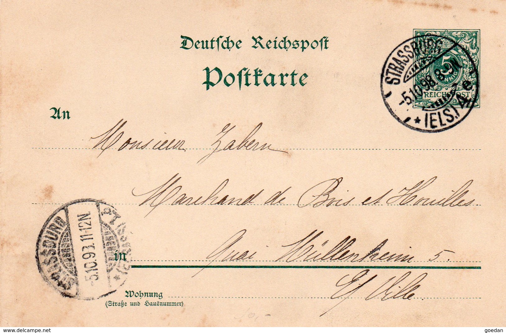 STRASBOURG - Cachet Allemand  ELS 1a,1e,2,3,4,   Belle Frappe POUR ETUDE DE CE TIMBRE A DATE - 7 Cartes - Other & Unclassified