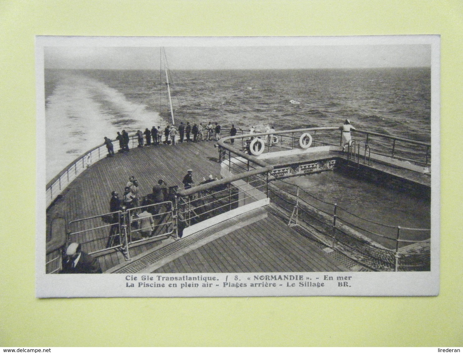 LE HAVRE. La Compagnie Générale Transatlantique. Le Paquebot Normandie. Les Plages Arrière Et La Piscine De Plein Air. - Porto