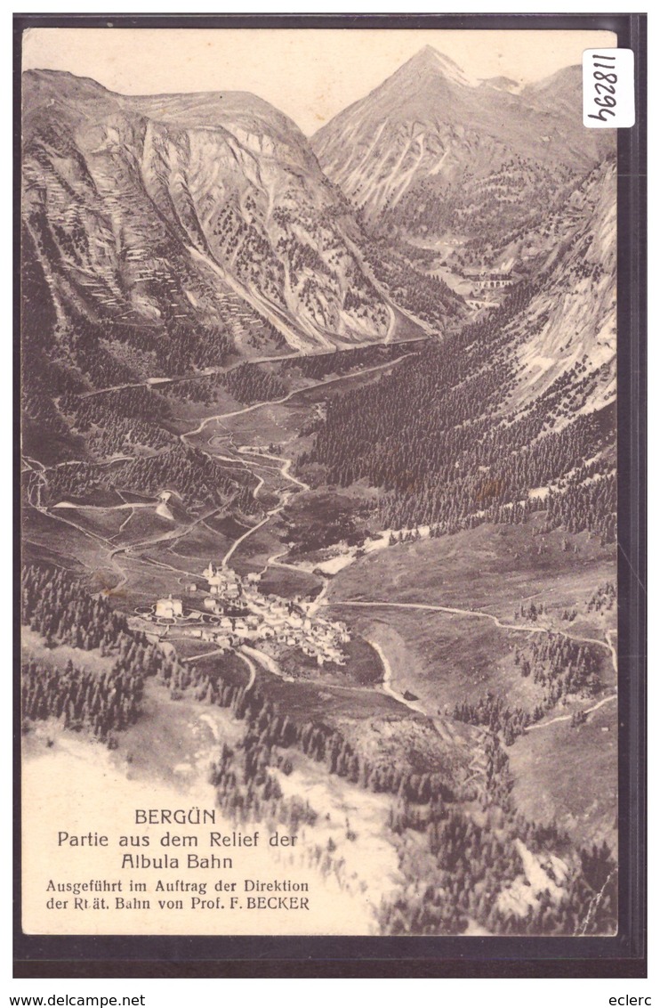 BERGÜN - ALBULA BAHN - B ( PETIT PLI D'ANGLE ) - Bergün/Bravuogn