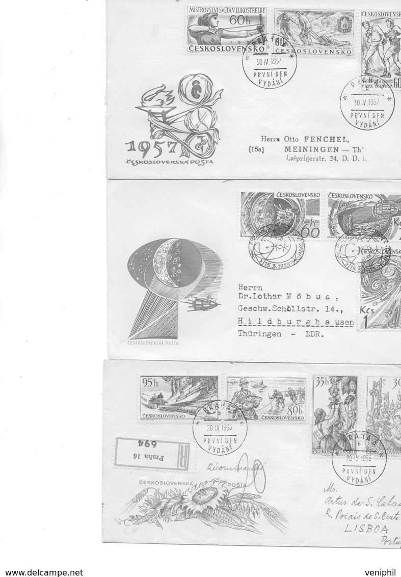 TCHECOSLOVAQUIE - LOT DE 8 LETTRE FDC DES ANNEES 1957-70 -TB - FDC