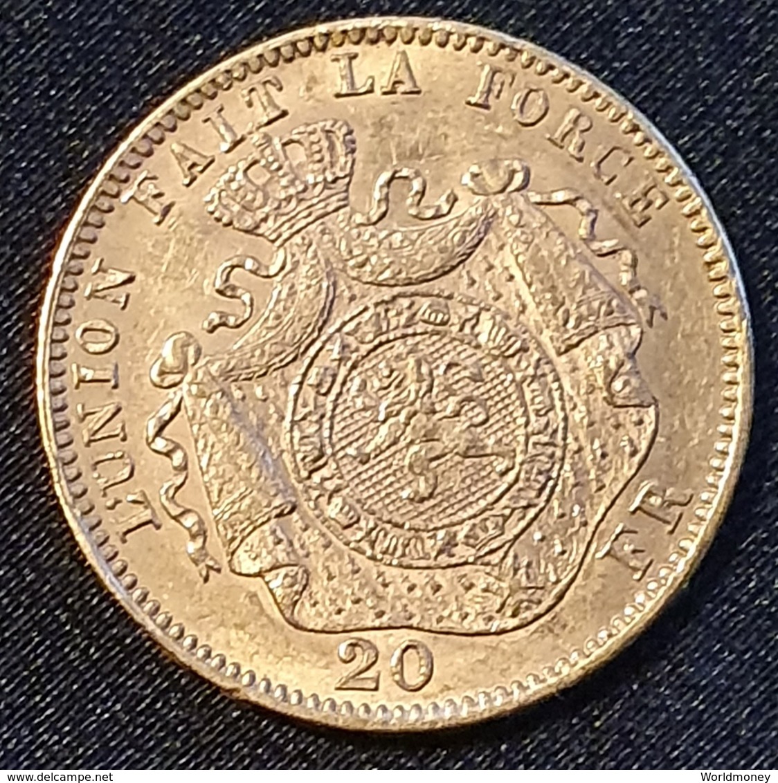 Belgium 20 Francs 1874 (Gold) - 20 Frank (gold)