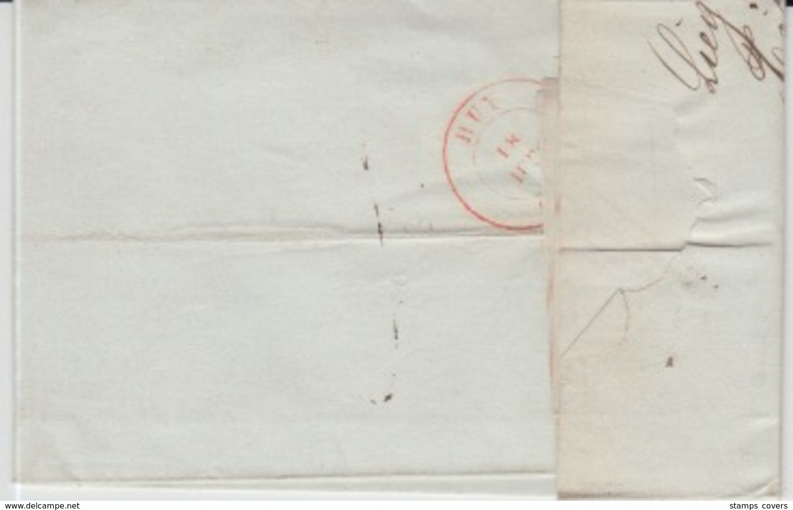 BELGIUM USED COVER 18/06/1847 LIEGE HUY CACHETS - 1830-1849 (Belgique Indépendante)