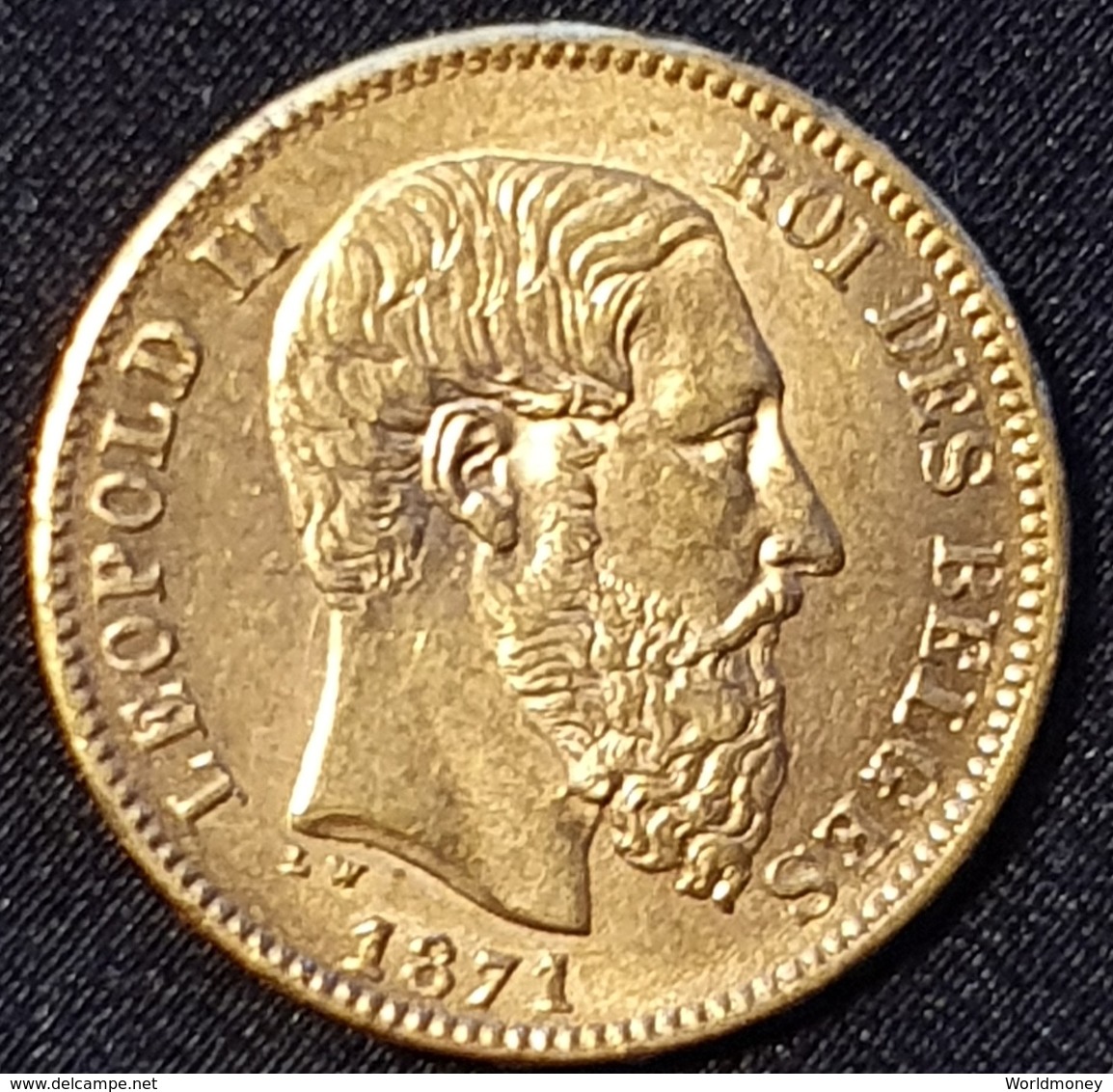 Belgium 20 Francs 1871 (Gold) - 20 Frank (gold)