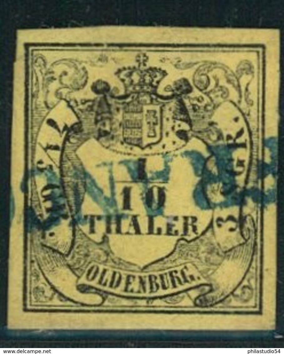1852, 1 /10 Thaler Vollrandig Mit Seltenem "FRANCO" Stempel - Oldenbourg