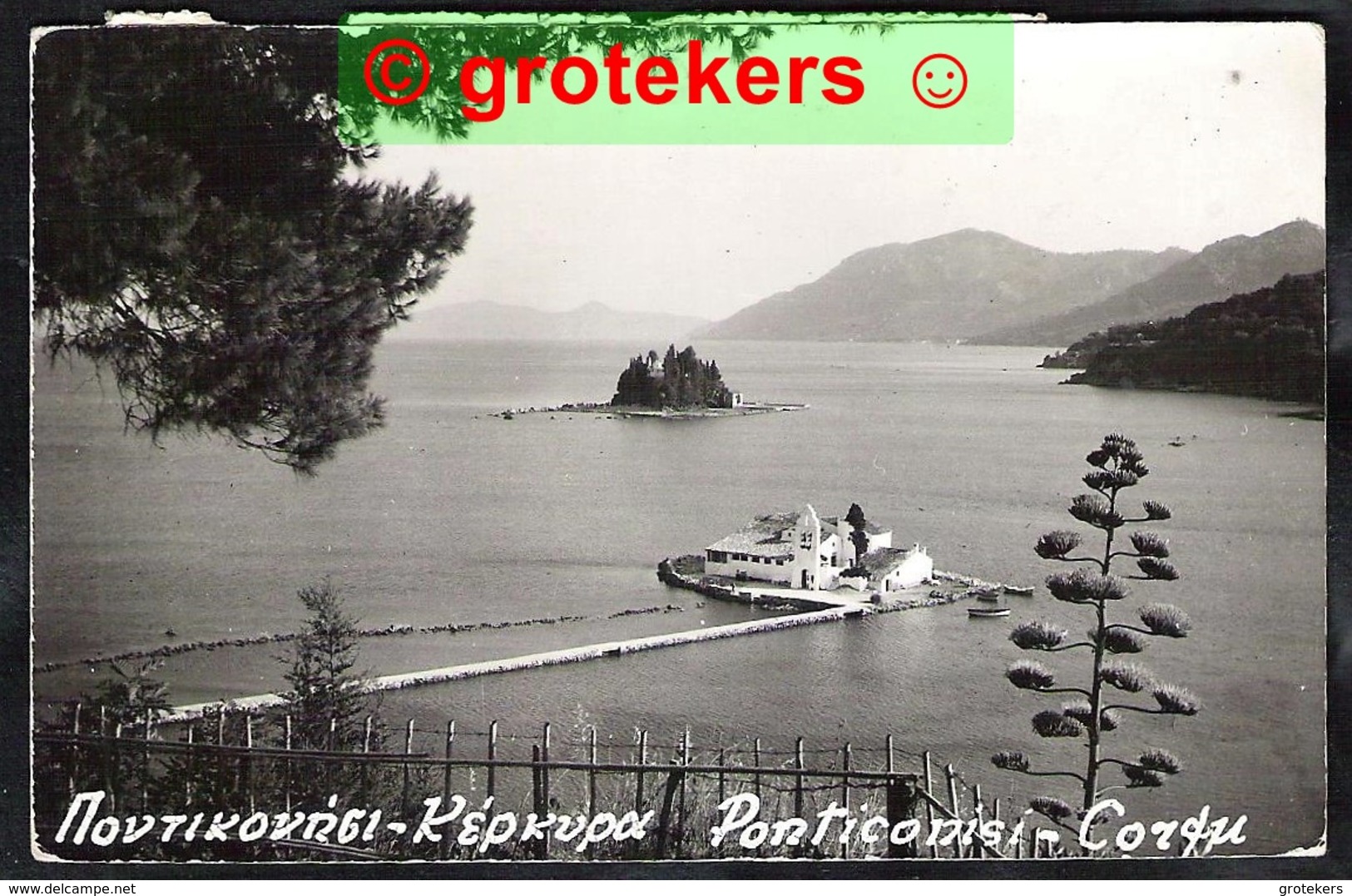 CORFOU KERKYRA Monastry Ponticonisi 1953 - Griekenland