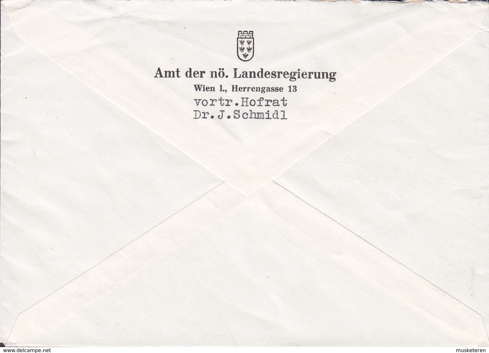 Austria AMT Der NÖ. LANDESREGIERUNG, Hofrat Dr. J. SCHMIDL, WIEN 1960? Cover Brief  LUZERN Schweiz Europa CEPT - Briefe U. Dokumente