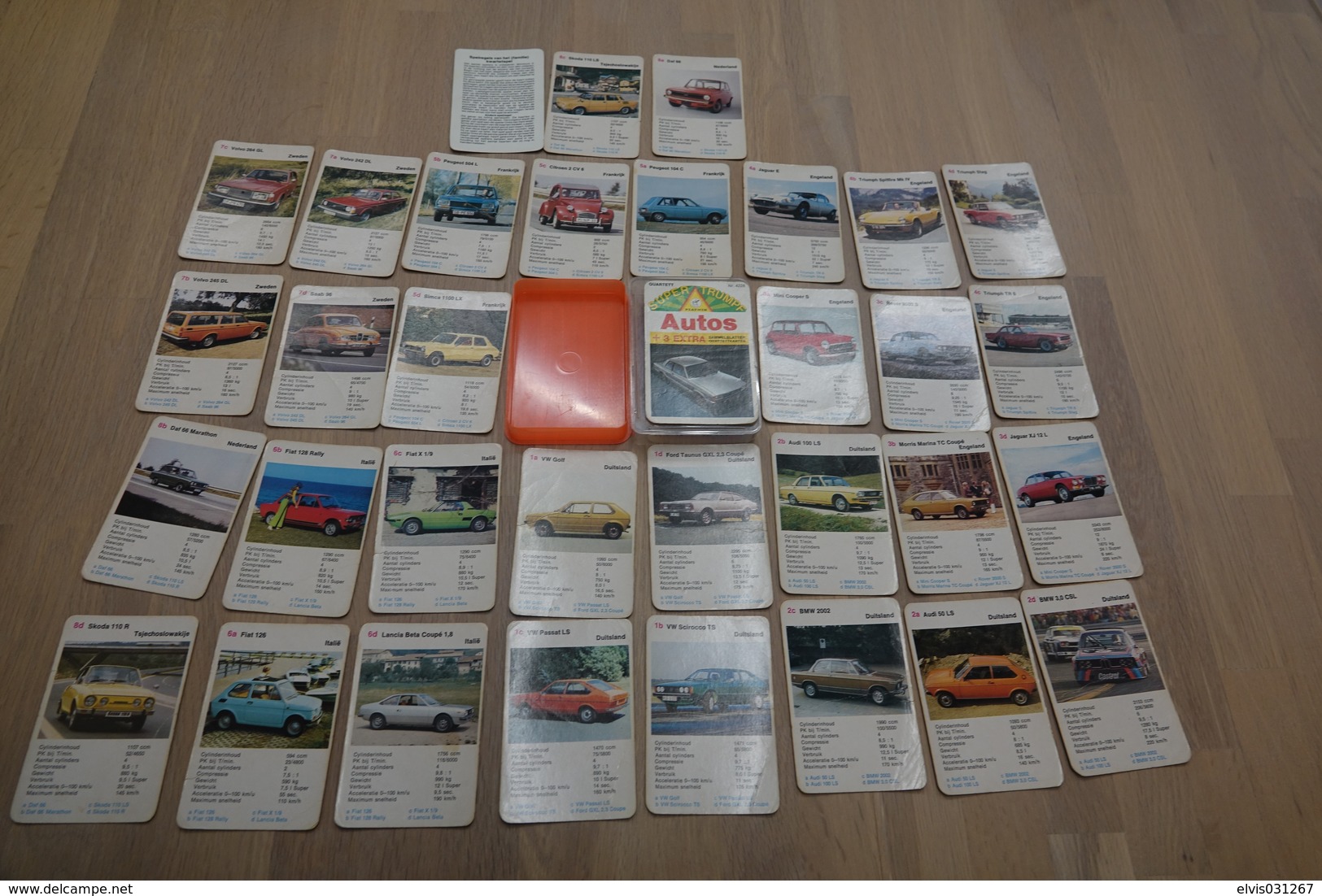 Speelkaarten - Kwartet, Autos , Piatnik-Wien Nr 4228, Vintage, *** - - Cartes à Jouer Classiques