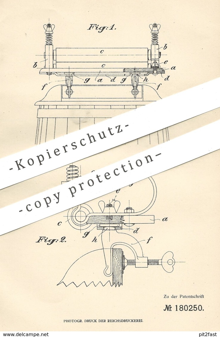 Original Patent - Carl Kampmann , Mulheim / Ruhr , 1906 , Schraubzwinge Zum Befestigen Der Wringmaschine Am Waschfass - Historische Dokumente